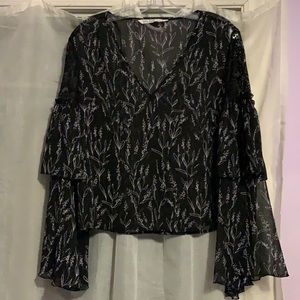 Ruffle sleeve blouse